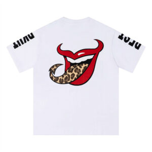 Big mouth printed short sleeved shirt